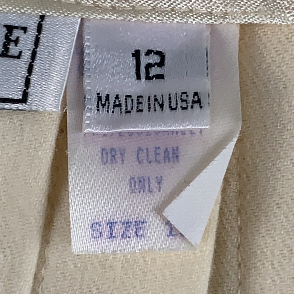 Evan Picone VTG cream pleated wool skirt size 12 - Picture 8 of 12